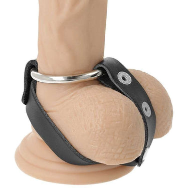 Anello per Pene e Testicoli in Metallo Regolabile Nero per Più Durata